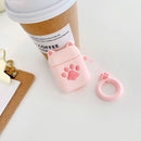 Cat Claw Headphone Case - Silicone Cartoon Cover Pink, White, Black 