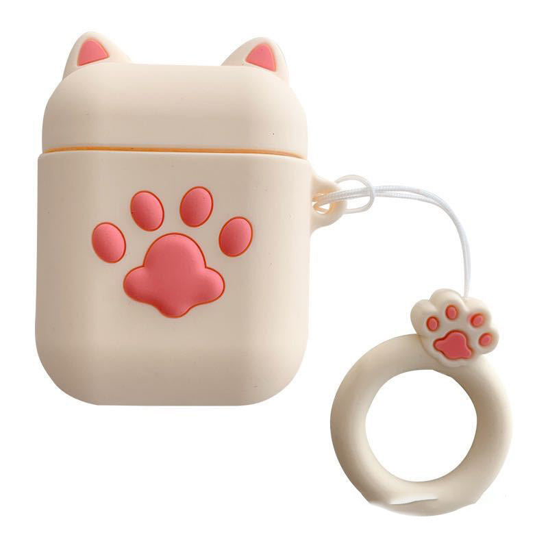 Cat Claw Headphone Case - Silicone Cartoon Cover Pink, White, Black 